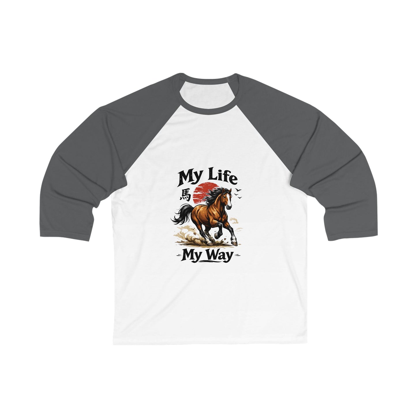 Baseball T-Shirt - "My Life My Way" Horse Graphic Raglan Shirt