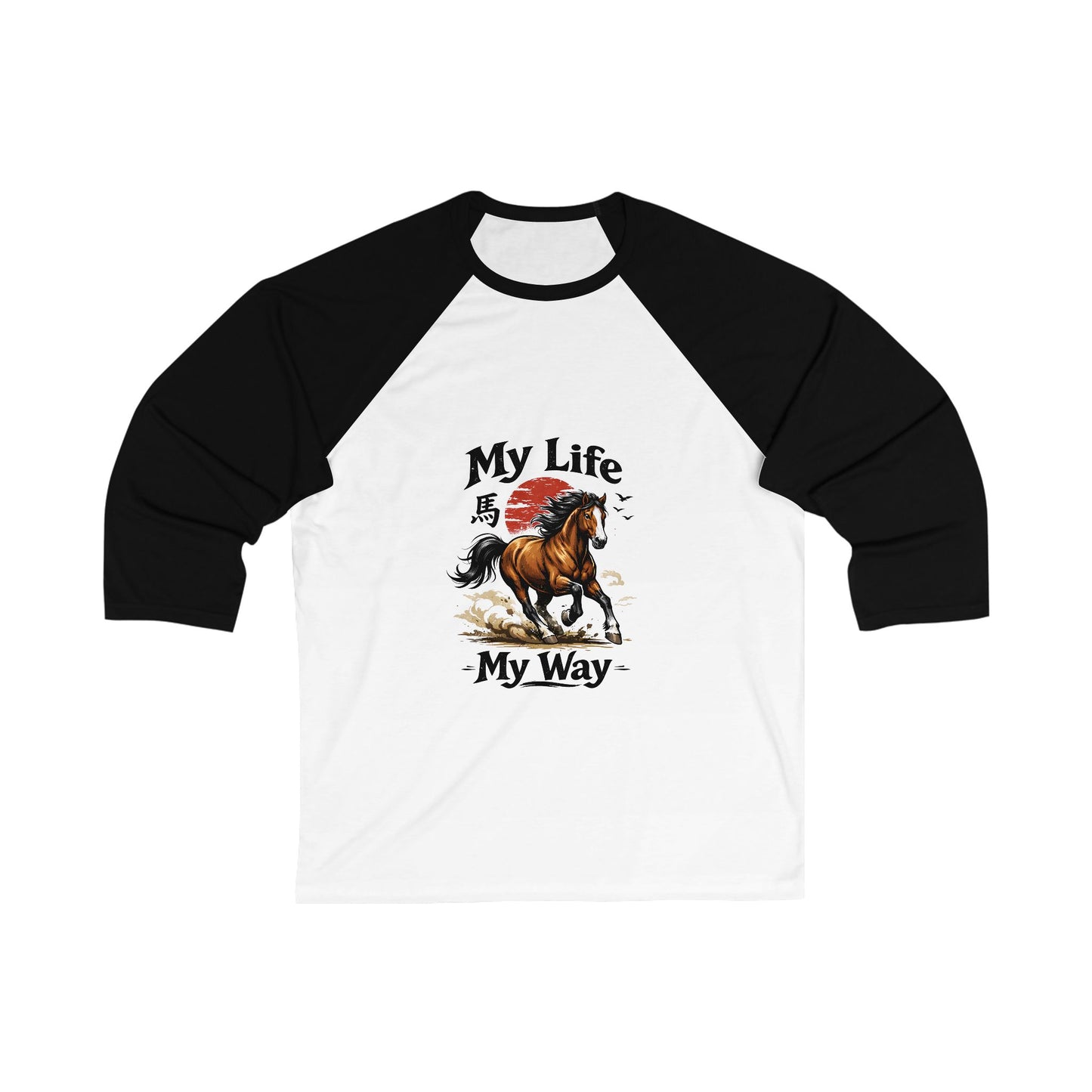 Baseball T-Shirt - "My Life My Way" Horse Graphic Raglan Shirt