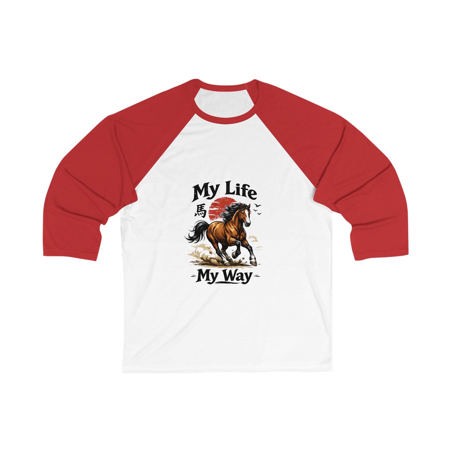 Baseball T-Shirt - "My Life My Way" Horse Graphic Raglan Shirt