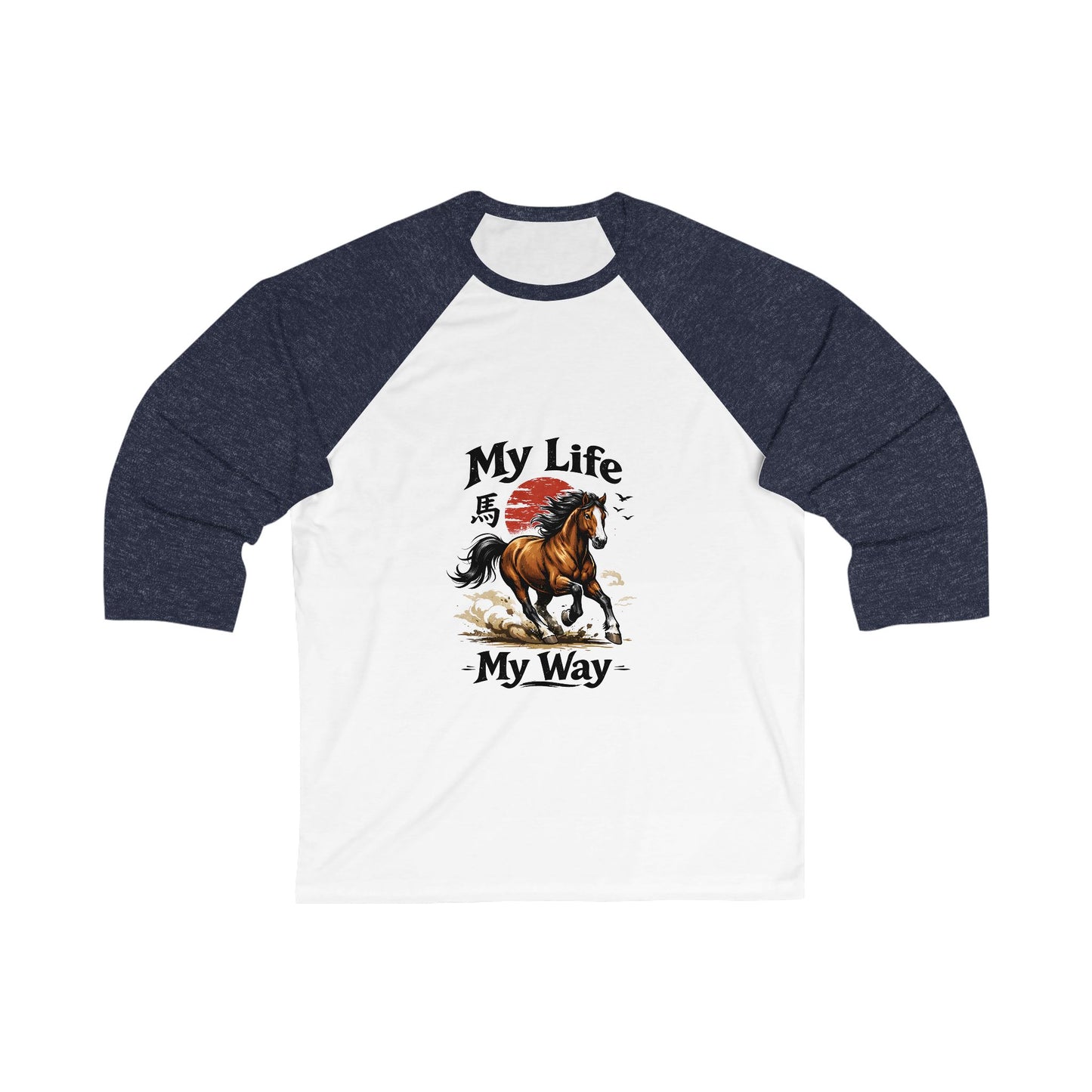Baseball T-Shirt - "My Life My Way" Horse Graphic Raglan Shirt