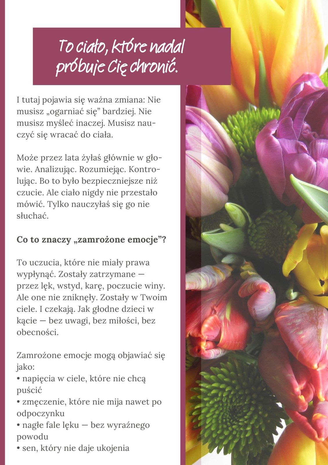 Strona z ebooka: To ciało, które nadal próbuje Cię chronić