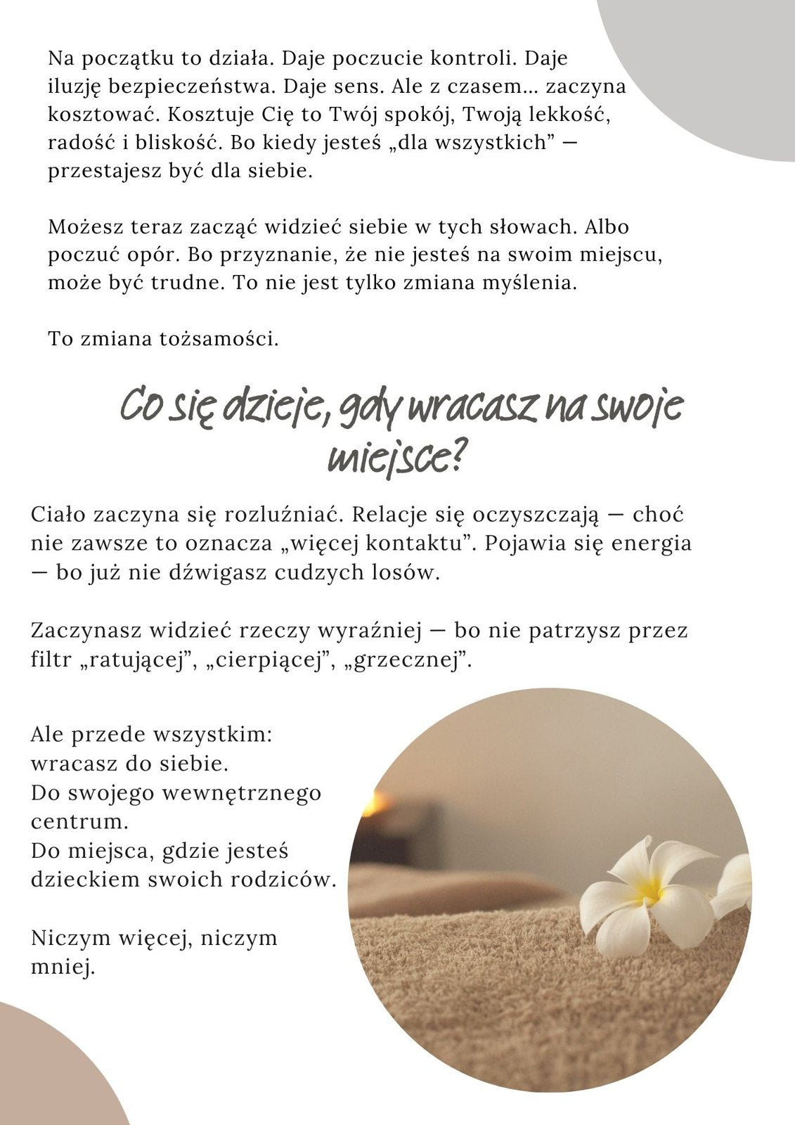 Strona z ebooka: Co się dzieje, gdy wracasz na swoje miejsce