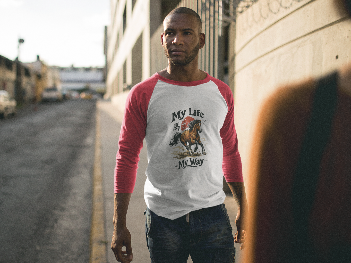 Baseball T-Shirt - "My Life My Way" Horse Graphic Raglan Shirt