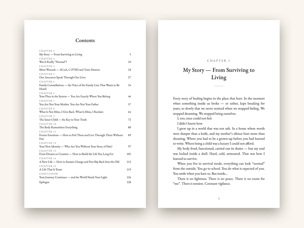 The Silence I Come From – contents and first page of Chapter 1